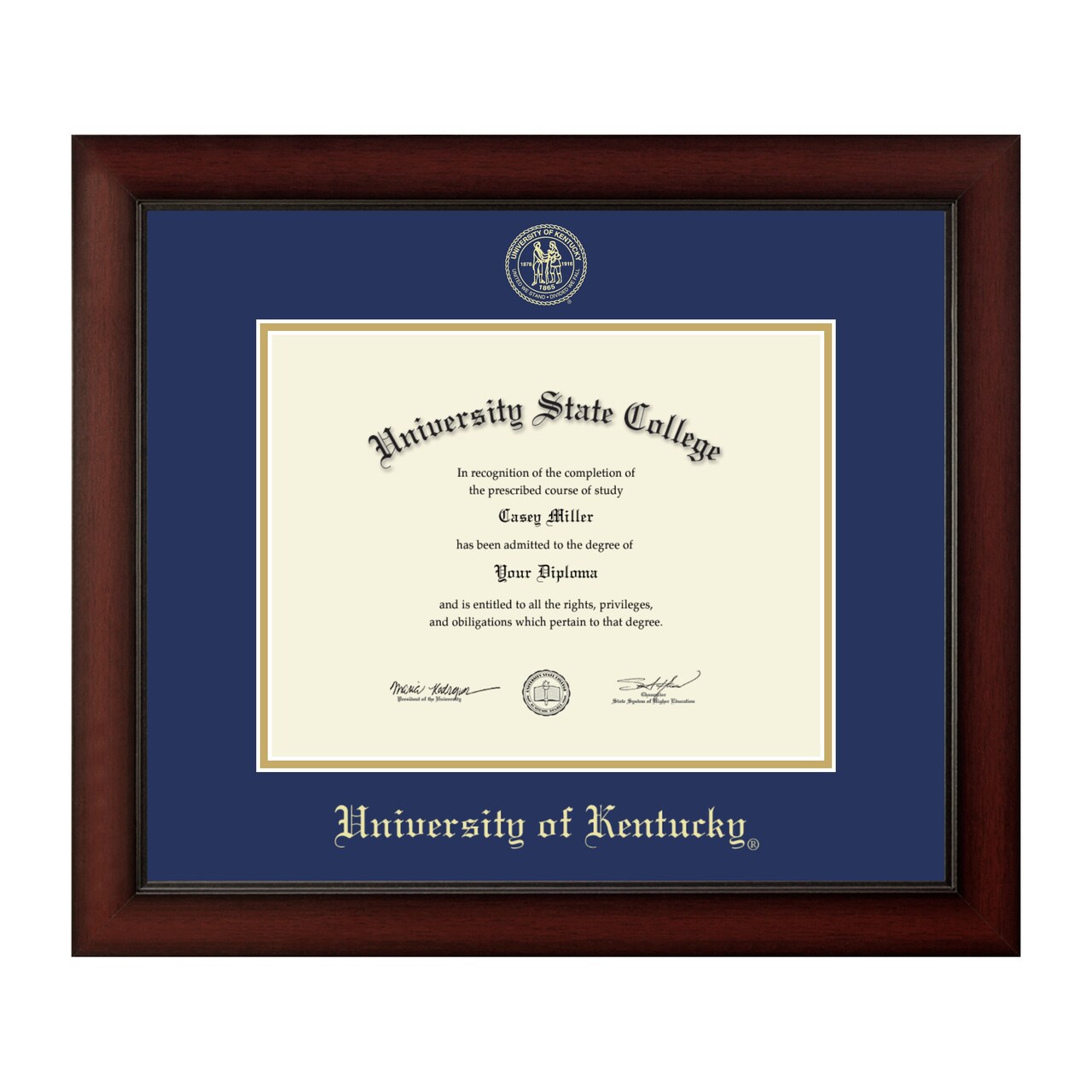 University of Kentucky Diploma Frame – Gold Embossed Double Mat Graduation Gift